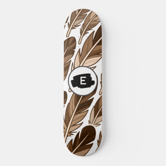 Boho Skateboard - Aangepaste Monogram met Bruin (Voorkant)