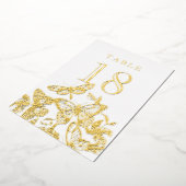 Boho Sketched Butterflies Gold Table Numbers Folie Uitnodiging (Gedraaid)