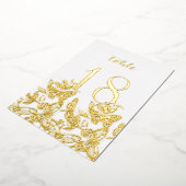 Boho Sketched Butterflies Gold Table Numbers Folie Uitnodiging (Gedraaid)
