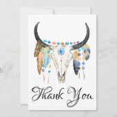 Boho Skull Dank je Flat Kaart (Voorkant)