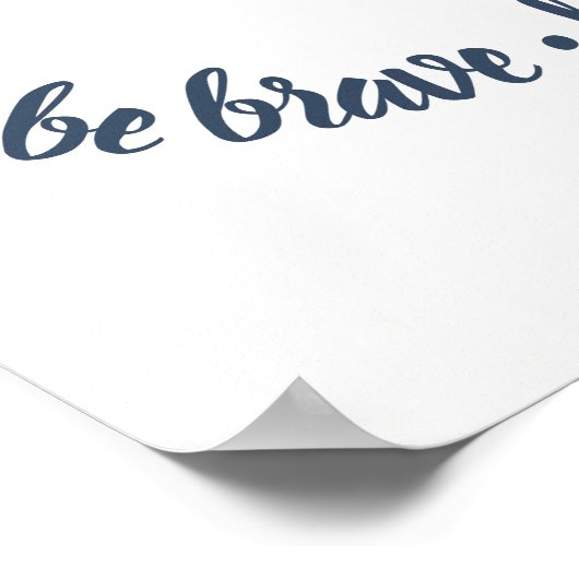 Boho Skull en Blue Peonies | Wees moedig, wees aar Poster (Hoek)