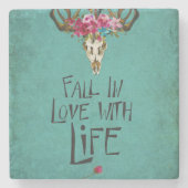 Boho Skull Love Life Stenen Onderzetter (Voorkant)