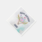 Boho Skull met Butterflies en Flowers Birthday Servet (Hoek)