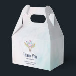 Boho Skull met Butterflies en Flowers Dank je wel Bedankdoosjes<br><div class="desc">Verjaardag (of bruiloft) dank u gunst dozen met een turquoise en pastel waterverf achtergrond. Een boho chique dierenschedel met een bloemboeket op zijn hoofd en kleine vlinders die fladderen.</div>