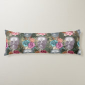 Boho Skull met Flowers Lichaamskussen (Voorkant)