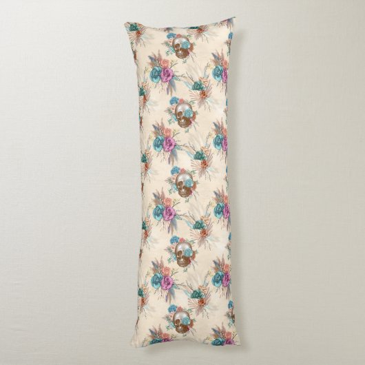 Boho Skull Series Design 3 Lichaamskussen (Achterkant (Verticaal))