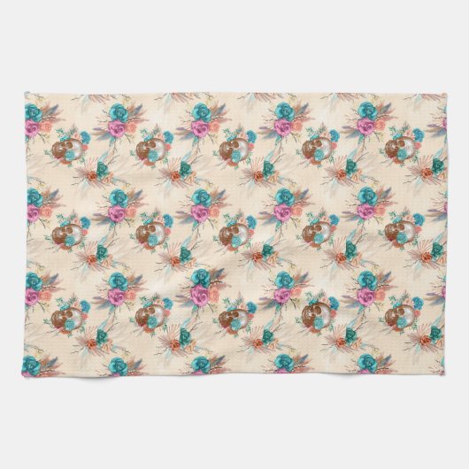 Boho Skull Series Design 3 Theedoek (Horizontaal)