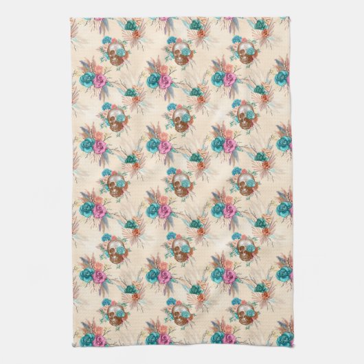 Boho Skull Series Design 3 Theedoek (Verticaal)