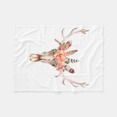 BoHo Skull Waterverf Aangepaste rugzak Fleece Deken (Voorkant (Horizontaal))