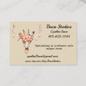 BoHo Skull Waterverf Personaliseer Euroformaat 100 Visitekaartje (Achterkant)