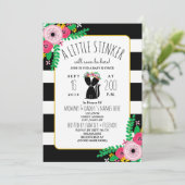 Boho Skunk Kleine Stinker Baby shower Uitnodiging (Staand voorkant)