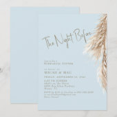 Boho Sky Blue de nacht voor Pampas Kaart (Voorkant / Achterkant)