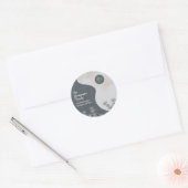 Boho Slate Gray Rustic Return Address Ronde Sticker (Envelop)