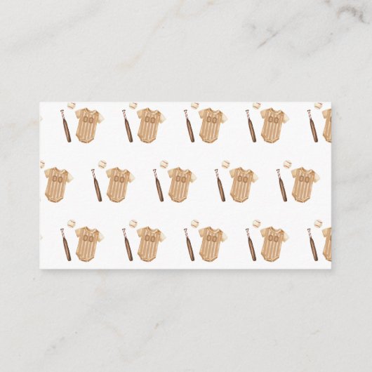 Boho Slugger Baseball Diaper Raffle Baby Shower  Informatiekaartje (Achterkant)