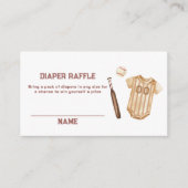 Boho Slugger Baseball Diaper Raffle Baby Shower Informatiekaartje (Voorkant)