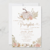 Boho small pumpkin baby shower Invitation Kaart (Voorkant)