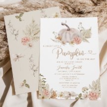 Boho small pumpkin baby shower Invitation