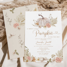 Boho small pumpkin baby shower Invitation Kaart