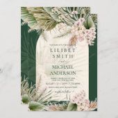 Boho Smaragdgroene Pampasgras Bruiloft (Voorkant / Achterkant)