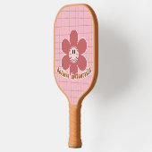 Boho Smiley Goede Vibes Caramel Roze Aangepaste Na Pickleball Paddle (Links)