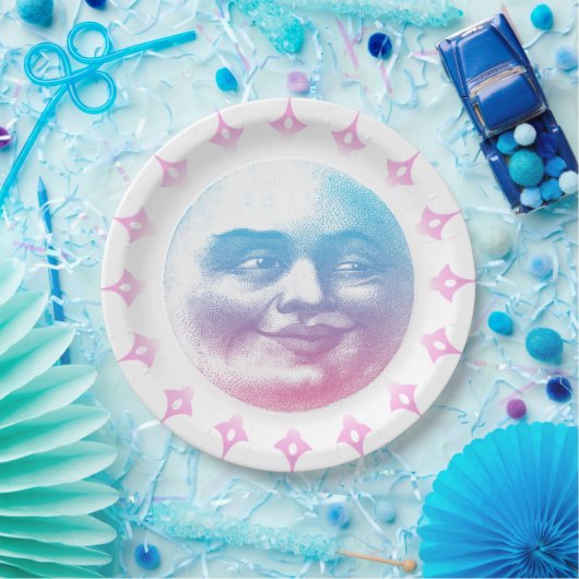 Boho Smiling Moon Papieren Bordje (Feest)