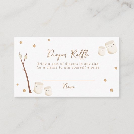 Boho S'more Fun Stars Luier Raffle Baby shower Informatiekaartje (Voorkant)