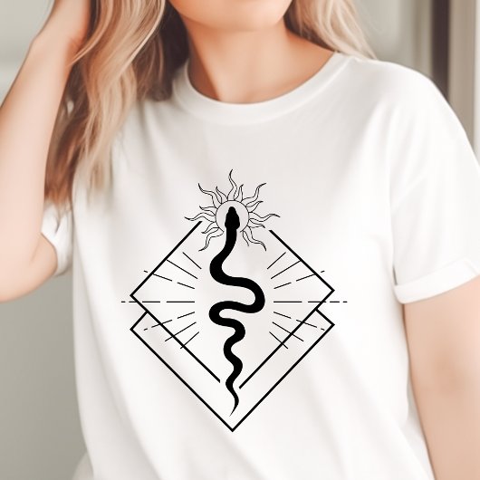Boho Snake geometrisch symbool minimalistisch Tri-Blend Shirt