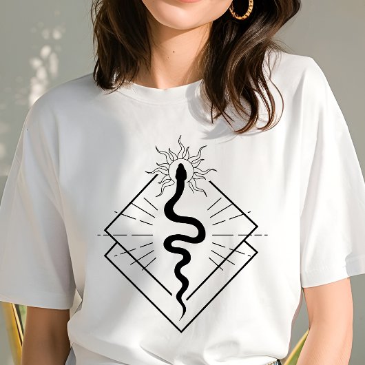 Boho Snake geometrisch symbool minimalistisch Tri-Blend Shirt