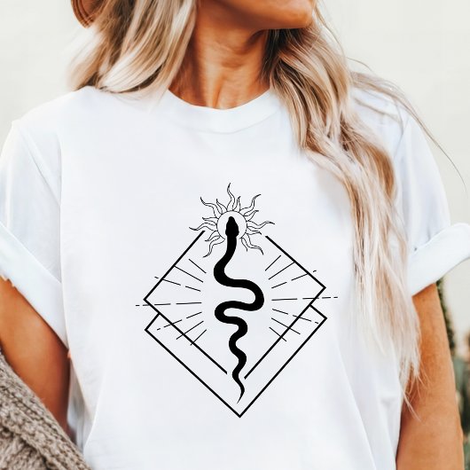 Boho Snake geometrisch symbool minimalistisch Tri-Blend Shirt
