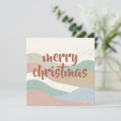 Boho Sneeuw Abstract Kerstmis Feestdagenkaart (Staand voorkant)