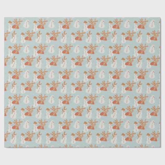 Boho Sneeuwman Woestijn Vakantie inpakpapier (Vlak)