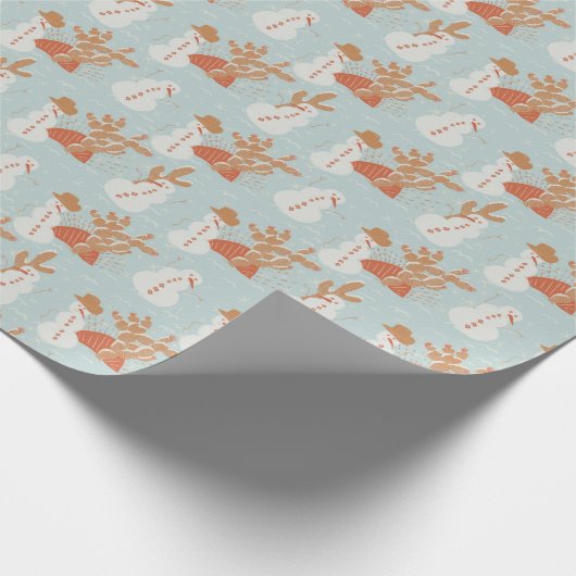 Boho Sneeuwman Woestijn Vakantie inpakpapier (Hoek)