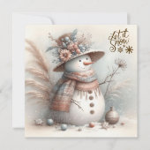 Boho Sneeuwvrouw Vrolijk Kerstfeest Feestdagenkaart (Voorkant)