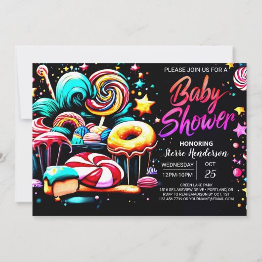 Boho Snoep Dreams bewerkbaar Baby shower Kaart (Voorkant)
