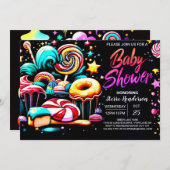 Boho Snoep Dreams bewerkbaar Baby shower Kaart (Voorkant / Achterkant)