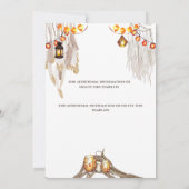 Boho snoerlampen macrame veren cake chic save the date (Achterkant)