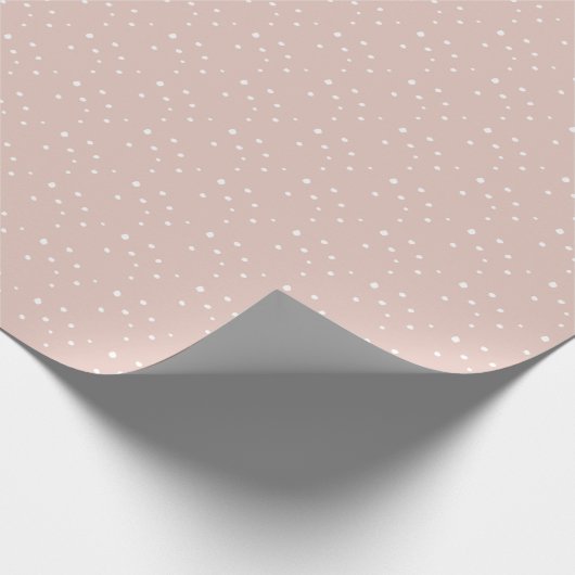 Boho Snow Pattern Light Dusty Pink Holiday Cadeaupapier (Hoek)
