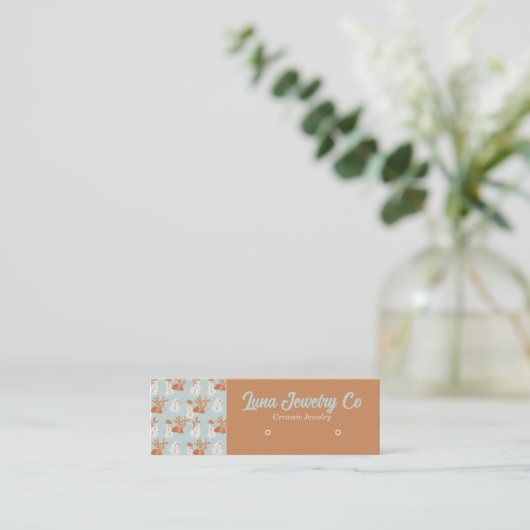 Boho Snowmen Sieraden Visitekaartje (Staand voorkant)