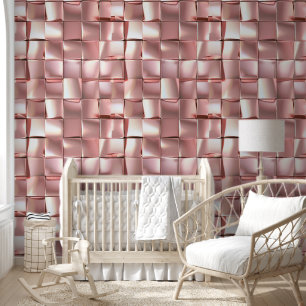 Boho Soft Blush Pink Pastel Luxe Roos Gold Block Behang
