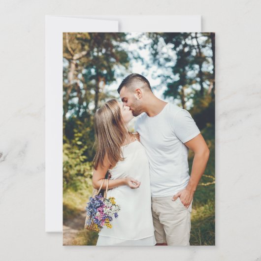 BOHO soft Flowers en Dragonflies Photo Wedding Kaart (Achterkant)