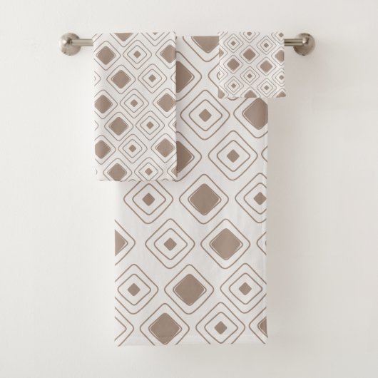 Boho Soft Neutral Tribal Geometrisch Azteeks Patro Bad Handdoek (Insitu)