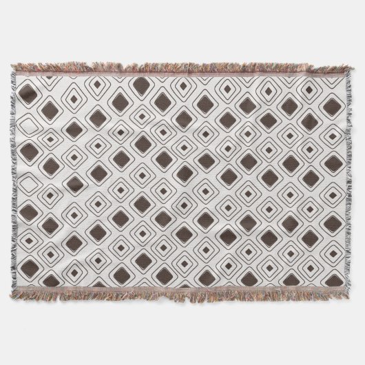 Boho Soft Neutral Tribal Geometrisch Azteeks Patro Deken (Voorkant)