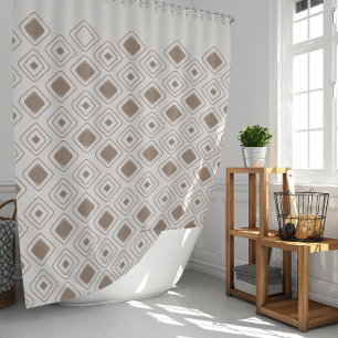 Boho Soft Neutral Tribal Geometrisch Azteeks Patro Douchegordijn