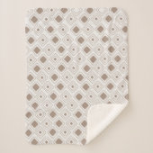 Boho Soft Neutral Tribal Geometrisch Azteeks Patro Sherpa Deken (Voorkant)