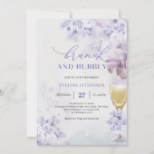 Boho Soft paarse champagne glazen brunch en bubbly Kaart (Voorkant)