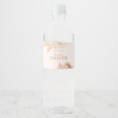 Boho Soft Pink Floral Flower Baby shower Waterfles Etiket (Voorkant)