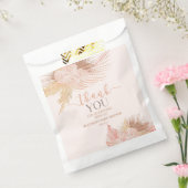 Boho Soft Pink Floral Flowers Baby shower Bedankzakje (Gezegeld)