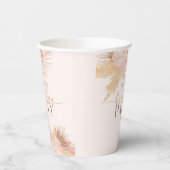 Boho Soft Pink Floral Flowers Birthday Party Papieren Bekers (Links)