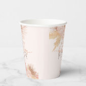 Boho Soft Pink Floral Flowers Birthday Party Papieren Bekers (Rechts)