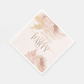 Boho Soft Pink Floral Flowers Birthday Party Servet (Hoek)